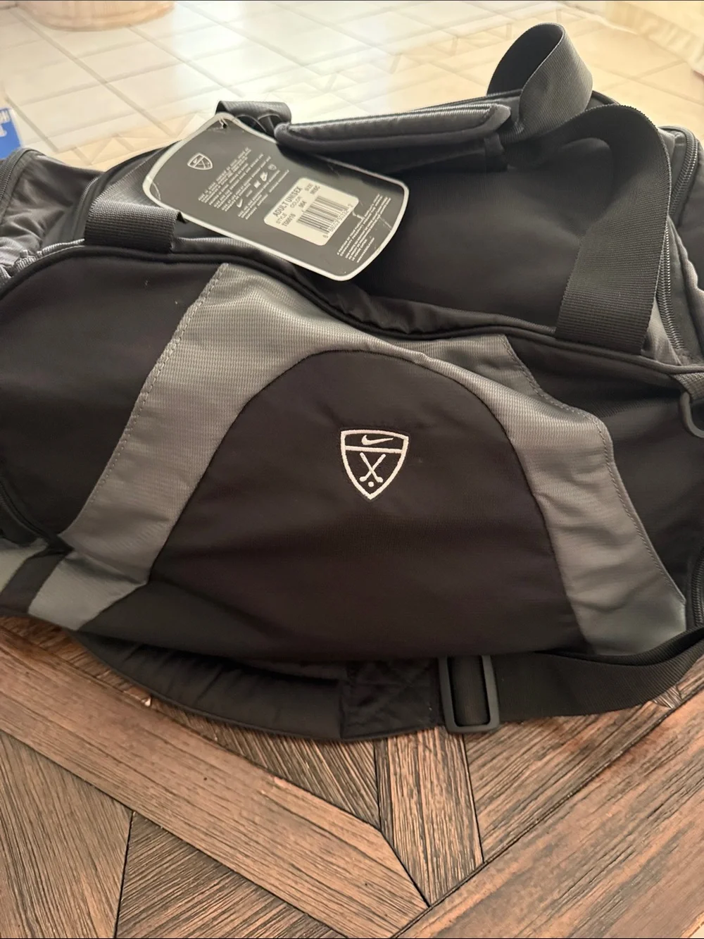 Nike Golf Black & Gray Duffel Bag NWT Adjustable Strap
